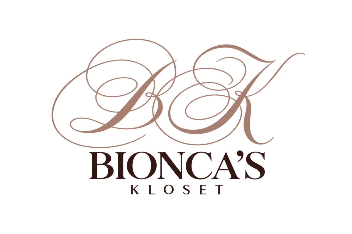 Bionca's Closet logo featuring a brown monogram of 'BC' above the text 'BIONCA'S KLOSET' on a white background.